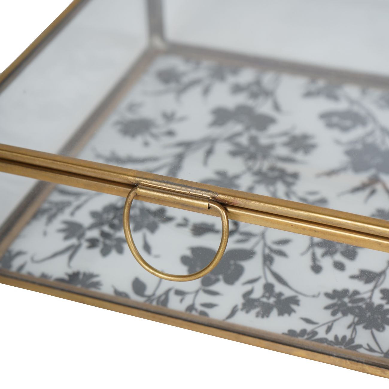 Laura Ashley Gold & Clear Glass Box In Rye | Small